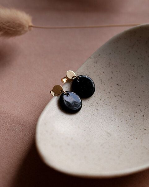 lille mus Ohrstecker 'Porzellanplättchen Rund' von lille mus