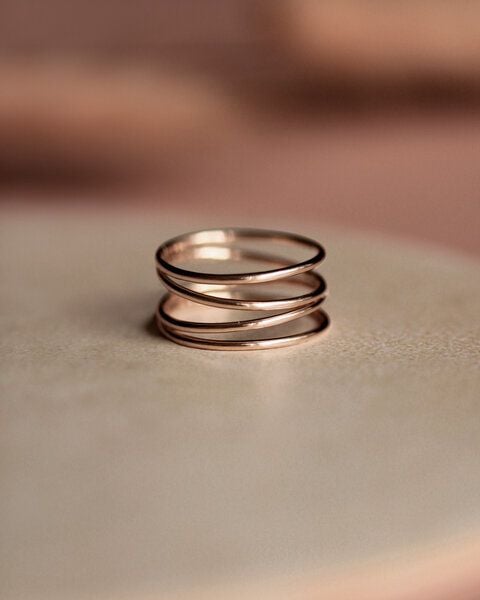 lille mus Ring 'Loop Basic' 925 Silber / vergoldet von lille mus