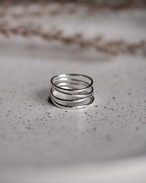 lille mus Ring 'Loop Basic' 925 Silber / vergoldet von lille mus