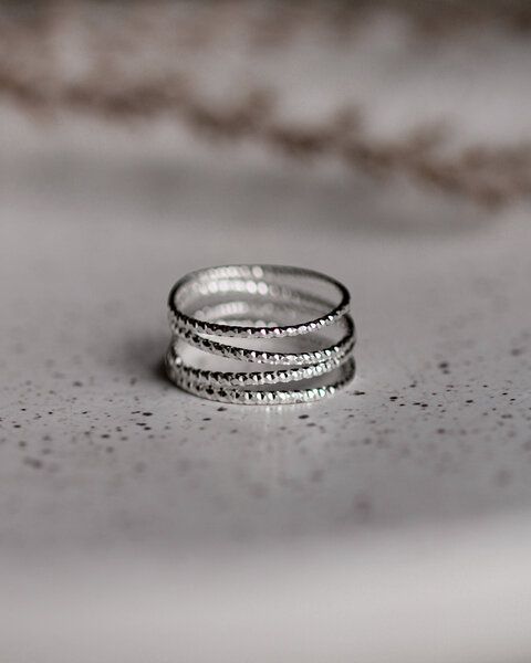 lille mus Ring 'Loop Glitzer' 925 Silber / vergoldet von lille mus