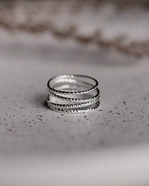 lille mus Ring 'Loop Glitzer' 925 Silber / vergoldet von lille mus