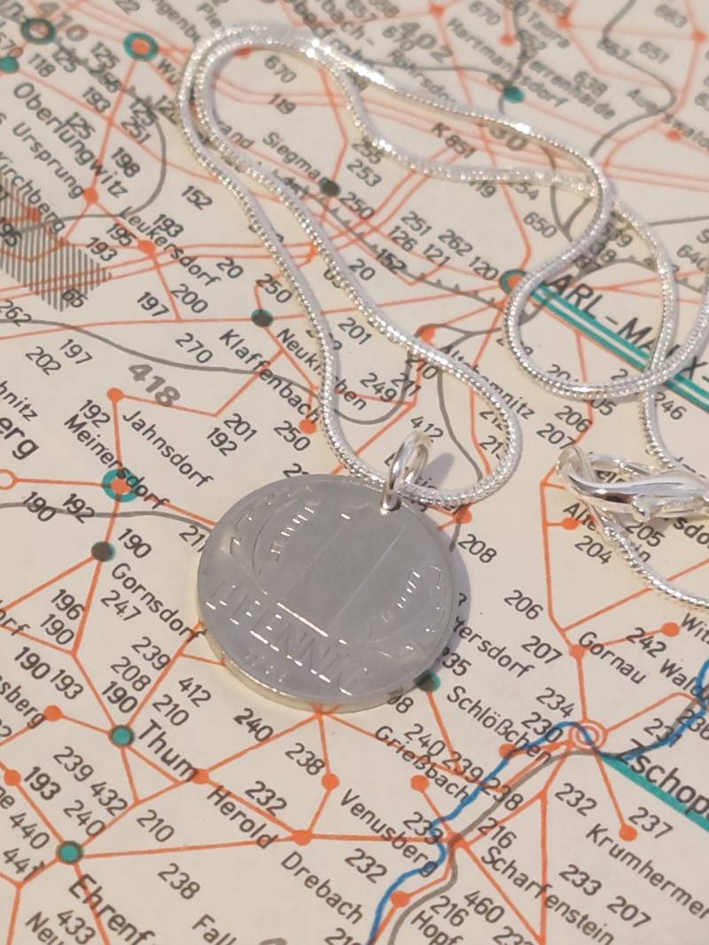 Ddr - 1 Pfennig Halskette von lillibobs