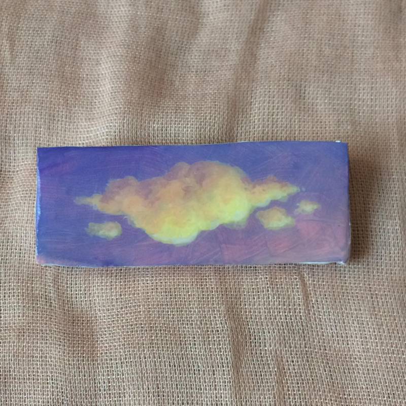 Rechteckige Cloud Brosche - Violette Dämmerung von lillmartinez