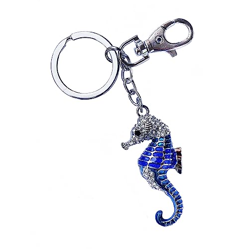 Anhänger Schlüsselanhänger Seepferdchen, Fisch, metallic blau türkis silber von lillybox