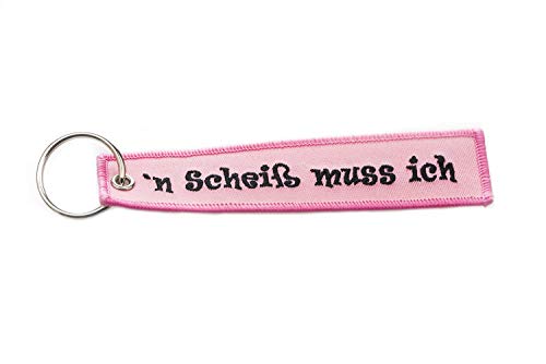 'n Scheiß muss ich – Schlüsselband, Schlüsselanhänger in Rosa/Schwarz für Wohnungsschlüssel, Arbeit, Auto und vieles mehr! Perfekt für Büroschlüssel, Arbeitsschlüssel oder ihren Fahrzeugschlüssel! von lillybox