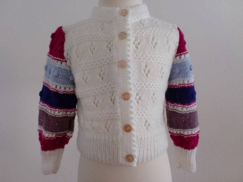 Handgestrickte Mädchenjacke 104/110, Nr.6 von lillysell4