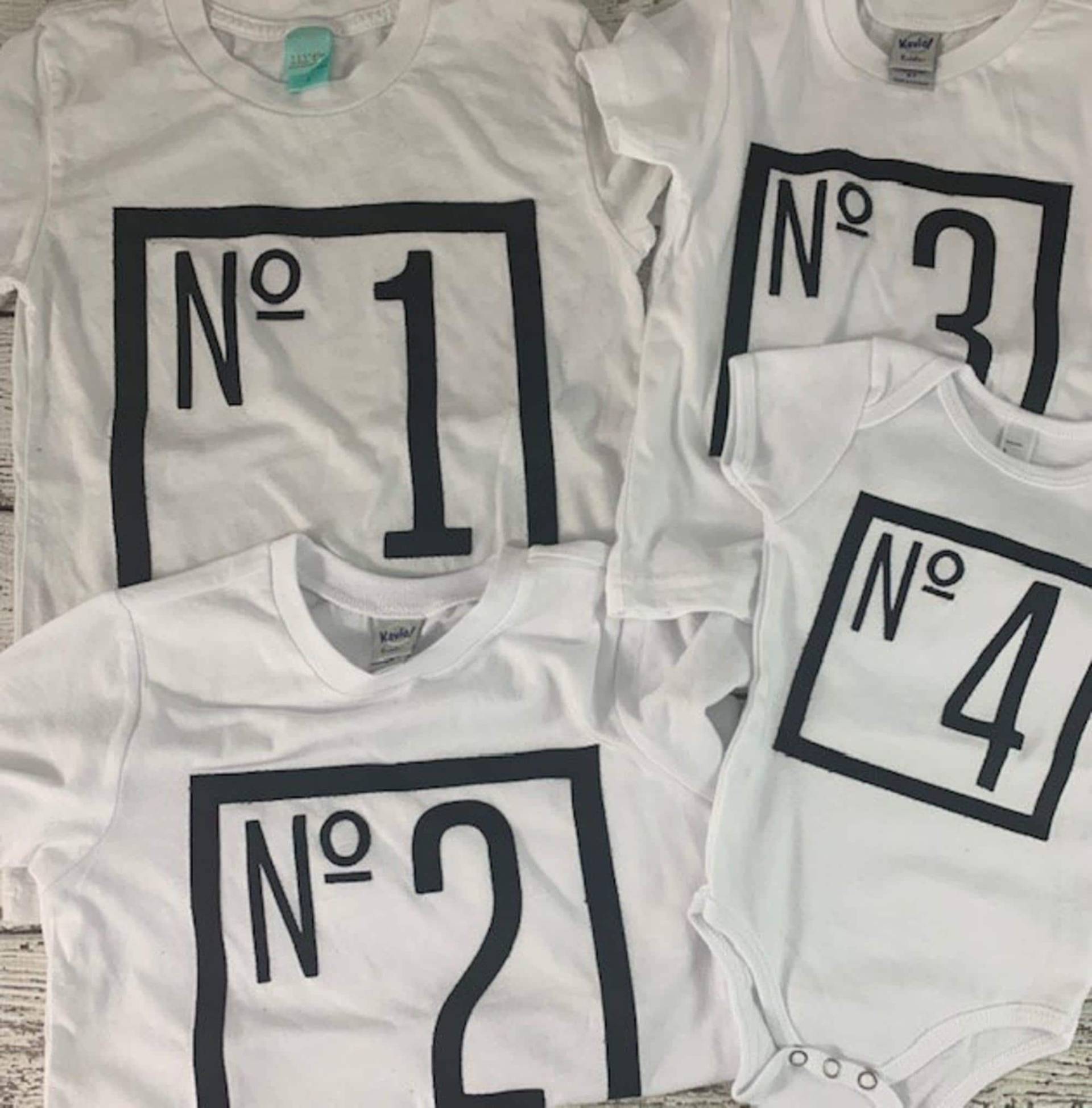 Geschwister-Shirts, Erste, Zweite, Mittlere, Älteste, Jüngste, Geburtsanzeige Shirts, Nummer 1 2 Usw von lilthreadzclothing