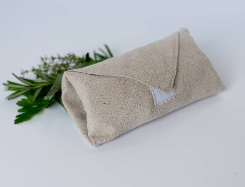 Wiederverwendbares Lunch Wrap Aus Baumwollstoff Beige Wrap, Mit Klettverschluss von limabeanhome