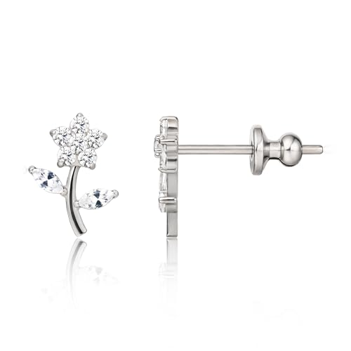 Limerencia F136 Hypoallergen Implant Grade Cubic Zirkonia Reintitan Ohrstecker, G23 kleine zierliche Ohrringe für Frauen empfindliche Ohren von limerencia