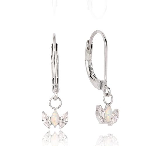 Limerencia G23 Titan Leverback Hängen Ohrringe für Damen Mode F136 Titan Tropfen Ohrringe Hypoallergene Schmuck Geschenk(Krone Silber) von limerencia