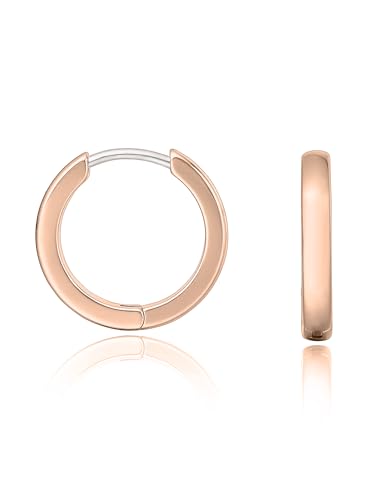 Limerencia G23 reines Titanhypoallergen Huggie Hoop Ohrringe für Frauen Mädchen sensible Ohren (10 Millimeters, Rose Gold) von limerencia