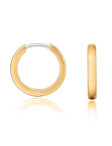 Limerencia G23 reines Titanhypoallergen Huggie Hoop Ohrringe für Frauen Mädchen sensible Ohren (12 Millimeters, Gold) von limerencia