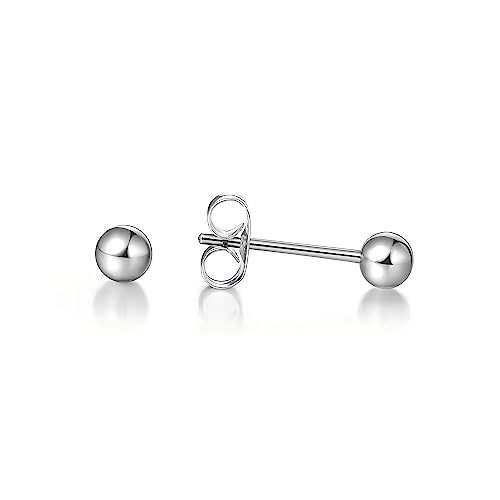 limerencia Hypoallergene G23 Reintitan Paare, leichte kubische Zirkonia Ohrringe Piercing Schmuck für Frauen Mädchen Teenager (3mm, Runde Kugelohrringe) von limerencia