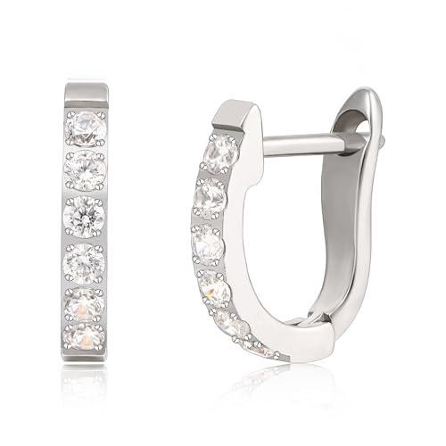 Limerencia Hypoallergen Reintitan Huggie Creolen Ohrringe, F136 Implant Grade Titanium kleine U-förmige Manschette Ohrringe Leichtgewicht für Frauen empfindliche Ohren (Silber, 10mm) von limerencia