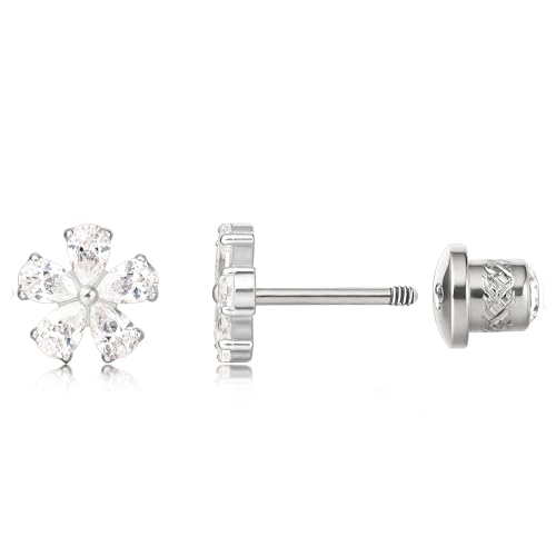 Limerencia Medizinische Titan Ohrringe mit Schraubverschluss, G23 Hypoallergen Gesundheitsstecker Ohrstecker, Nickelfreie Ohrringe für Damen und Mädchen (Stil J) von limerencia