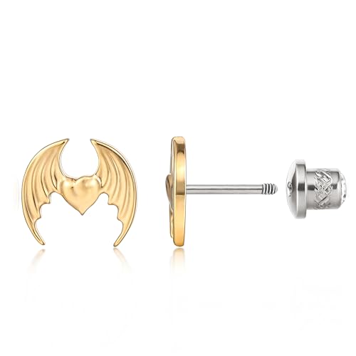 Limerencia Medizinische Titan Ohrringe mit Schraubverschluss, G23 Hypoallergen Gesundheitsstecker Ohrstecker, Nickelfreie Ohrringe für Damen und Mädchen von limerencia