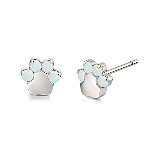 Limerencia Titan Ohrstecker für Damen Mädchen, G23 Hypoallergen Ohrringe (Katzenpfoten Opal) von limerencia