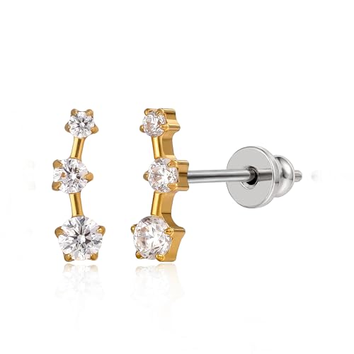 Limerencia Titan Ohrstecker für Damen Mädchen, G23 Implantat-Qualität Hypoallergen Medizinische Ohrringe, Nickelfrei Gesundheitsstecker für empfindliche Ohren (Stil E) von limerencia