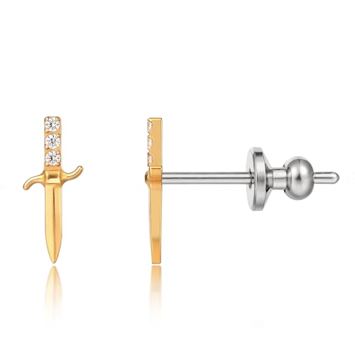 Limerencia Titan Ohrstecker für Damen Mädchen, G23 Implantat-Qualität Hypoallergen Medizinische Ohrringe, Nickelfrei Gesundheitsstecker für empfindliche Ohren (Stil H) von limerencia