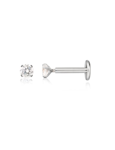 limerencia 18G Titan Tragus Piercing, 2 Stück Medizinische Lippenpiercing Labret Stecker Presspassung Gewindelos Hypoallergen Helix Piercing ohr für Zunge Augenbraue Lippe Nase Piercing von limerencia