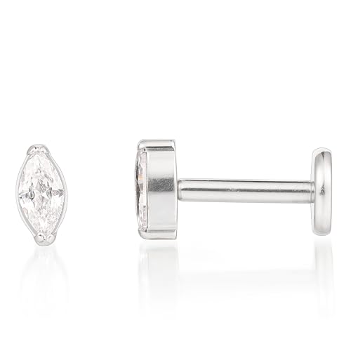 limerencia Hypoallergen G23 Titanium Post Flat Back Stud Ohrringe für Frauen | Knorpel Helix 18g 20g Threadless Push in Piercing von limerencia