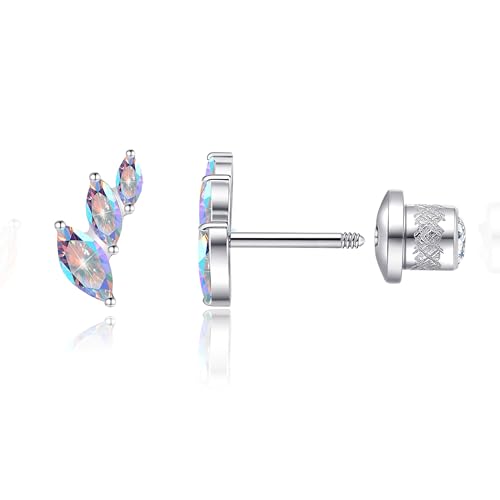 Limerencia Hypoallergene G23 Implantat Grade Titan Schraube zurück Ohrringe Tragus 20G Helix F136 Piercing Post für empfindliche Ohren Knorpel(Stil D) von limerencia