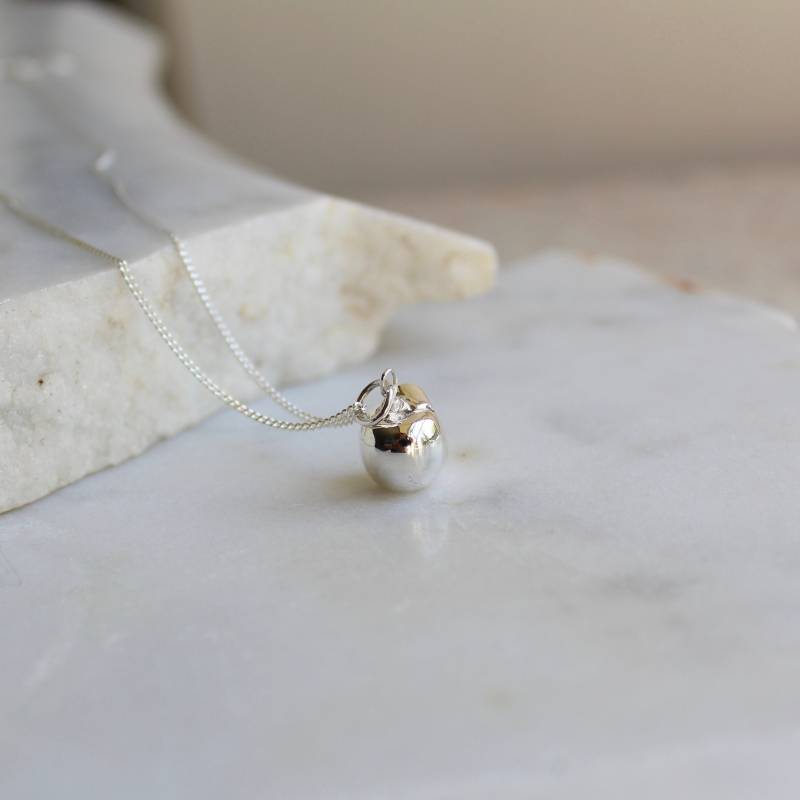 Apfel Anhänger Halskette Sterling Silber von limetreedesign