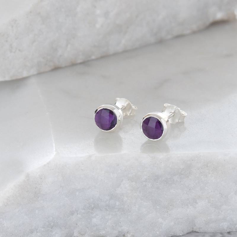 Geburtsstein Ohrstecker Februar Amethyst & Sterling Silber von limetreedesign