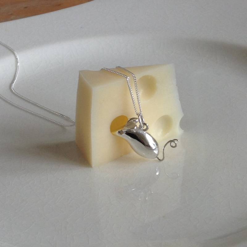 Maus Anhänger Halskette Sterling Silber von limetreedesign
