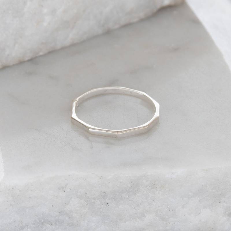 Sechseck Stapelring Sterling Silber von limetreedesign