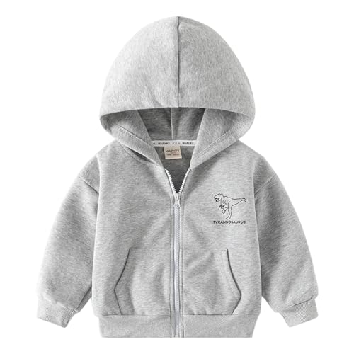 linboo Kinder Jungen Jacke Baumwoll Hoodie Sweatjacke Frühling Herbst Übergangsjacke, Warme Baby Reißverschluss Pullover Outdoor Jacke Mantel Windbreaker, Dinosaurier Grau, 98 linboo Kinder Jungen Jacke Baumwoll Hoodie Sweatjacke Frühling Herbst Übergangsjacke, Warme Baby Reißverschluss Pullover Outdoor Jacke Mantel Windbreaker, Dinosaurier Grau, 98 von linboo
