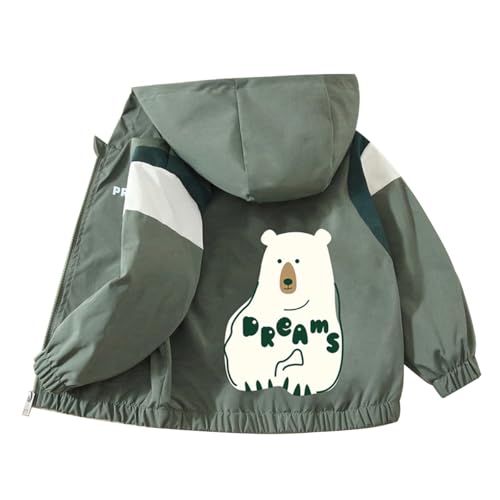 linboo Kinder übergangsjacke Jungen Softshell Jacke mit Kapuze Winddicht Outdoorjacke Frühling Herbs Kapuzenjacke Trenchcoat, 98-104 von linboo