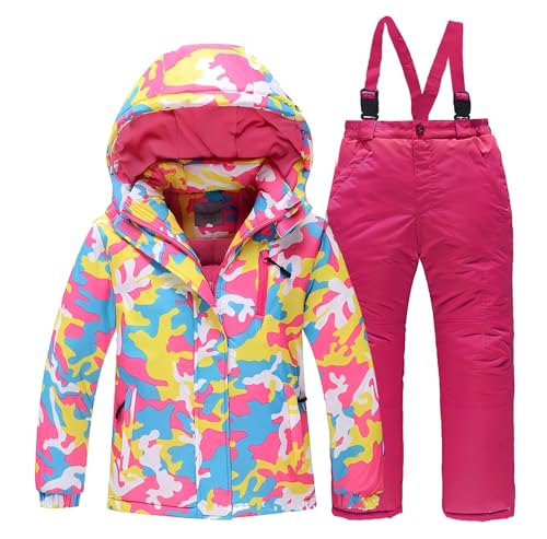 linboo Unisex Kinder Skianzug mit Kapuze Winddicht Wasserdicht Schneeanzug 2 teilig Skijacke + Skihose Verdickte Atmungsaktiv Skioverall für Jungen und Mädchen, Rosa, 116 linboo Unisex Kinder Skianzug mit Kapuze Winddicht Wasserdicht Schneeanzug 2 teilig Skijacke + Skihose Verdickte Atmungsaktiv Skioverall für Jungen und Mädchen, Rosa, 116 von linboo