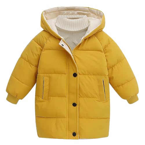 linboo Winterjacke für Kinder Mädchen Jungen Parka Mäntel mit Kapuze Warm Jacke Verdickte Wintermantel Winddichte Outdoor Kapuzenjacke, Blau 2#, 122-128 von linboo