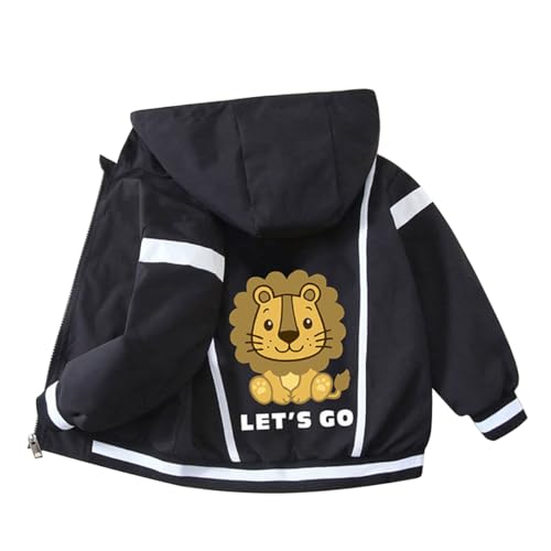 linboo übergangsjacke Kinder Jungen Softshelljacke mit Kapuze Warm Frühlingsjacke Leichte Jacke Atmungsaktiv Sommerjacke, 80-86 von linboo