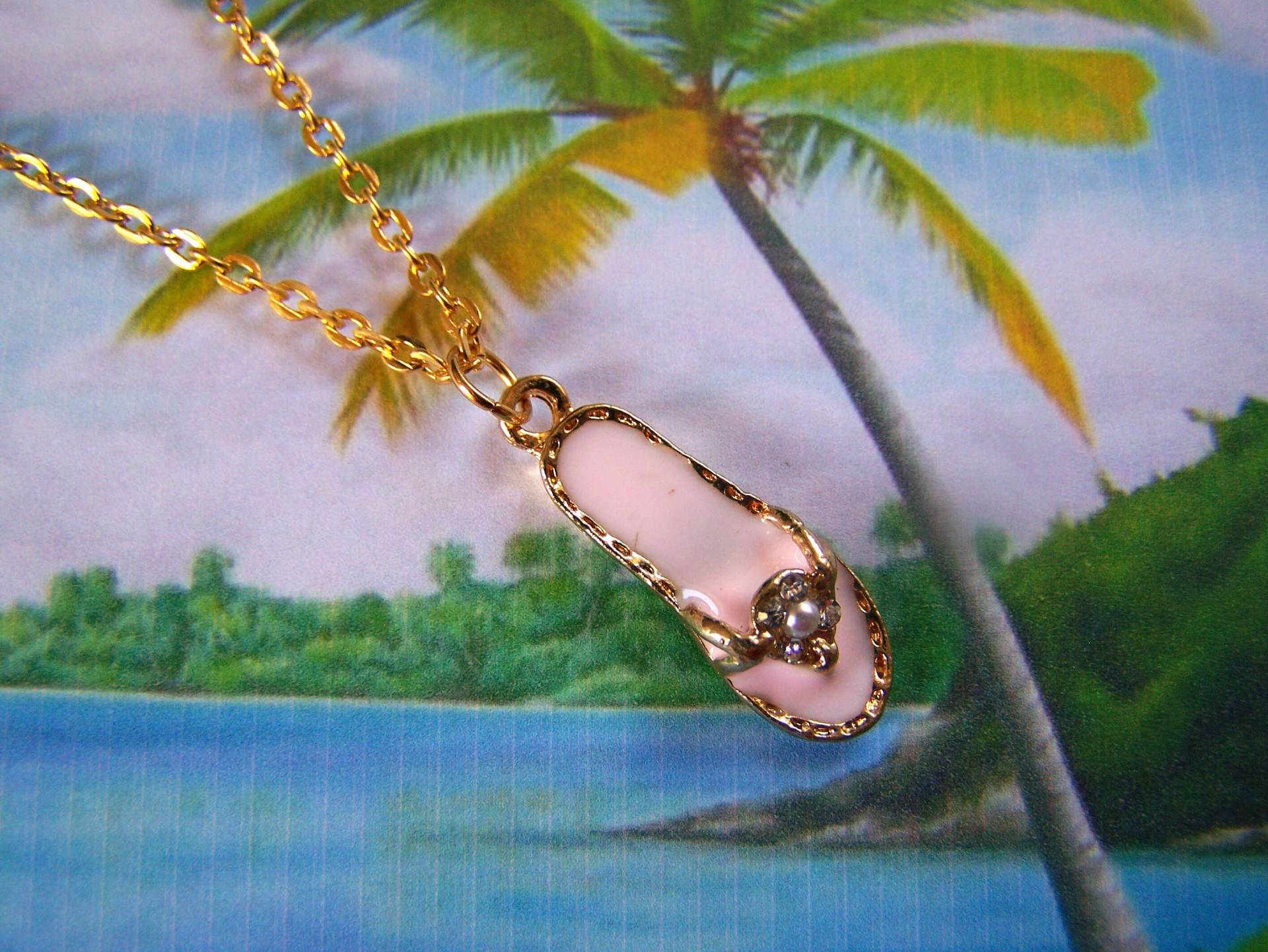 Flip Flop Charm Halskette Rosa Emaille Anhänger Kind Erwachsener Clearance Flip Flop Charm Halskette Rosa Emaille Anhänger Kind Erwachsener Clearance von lindasorigjewelry