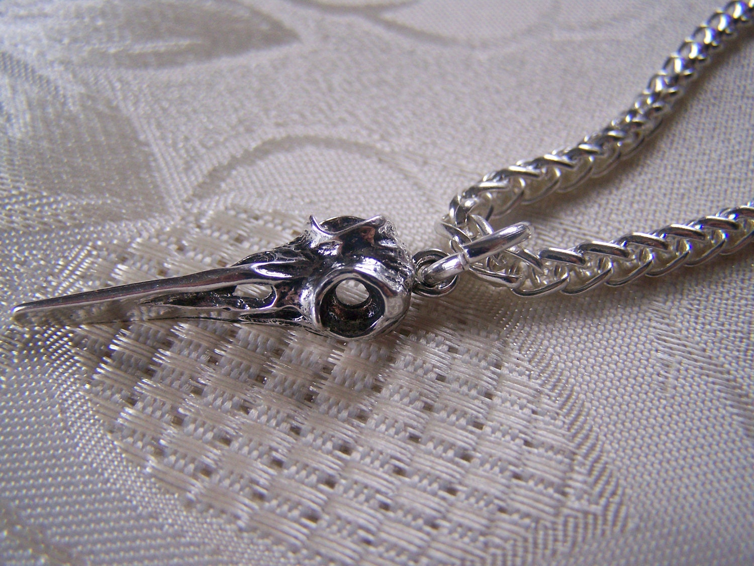 Kolibri-Schädel-Silber-Platten-Anhänger Goth Herren Unisex Ausverkauf Kolibri-Schädel-Silber-Platten-Anhänger Goth Herren Unisex Ausverkauf von lindasorigjewelry