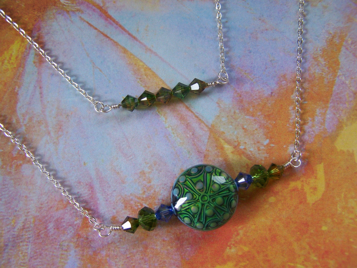 Layering Halsketten Set Mood Bead Boho Hippie von lindasorigjewelry