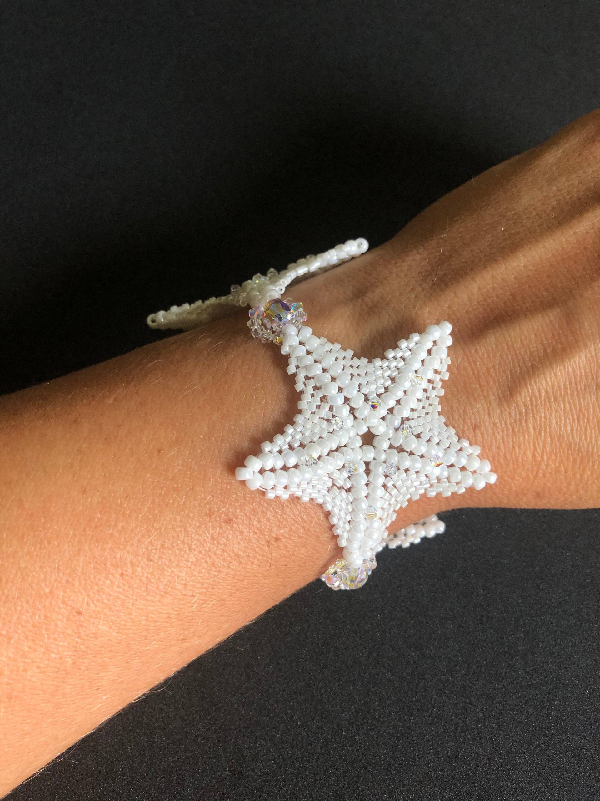 Perlen Seestern Armband, Seestern, Weißes Braut Meerjungfrau Armband Für Frauen Perlen Seestern Armband, Seestern, Weißes Braut Meerjungfrau Armband Für Frauen von lindasorigjewelry
