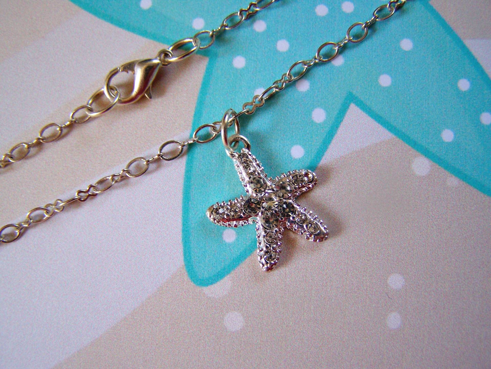 Seestern Fußkettchen Crystal Pave Silber Seestern Fußkettchen Crystal Pave Silber von lindasorigjewelry