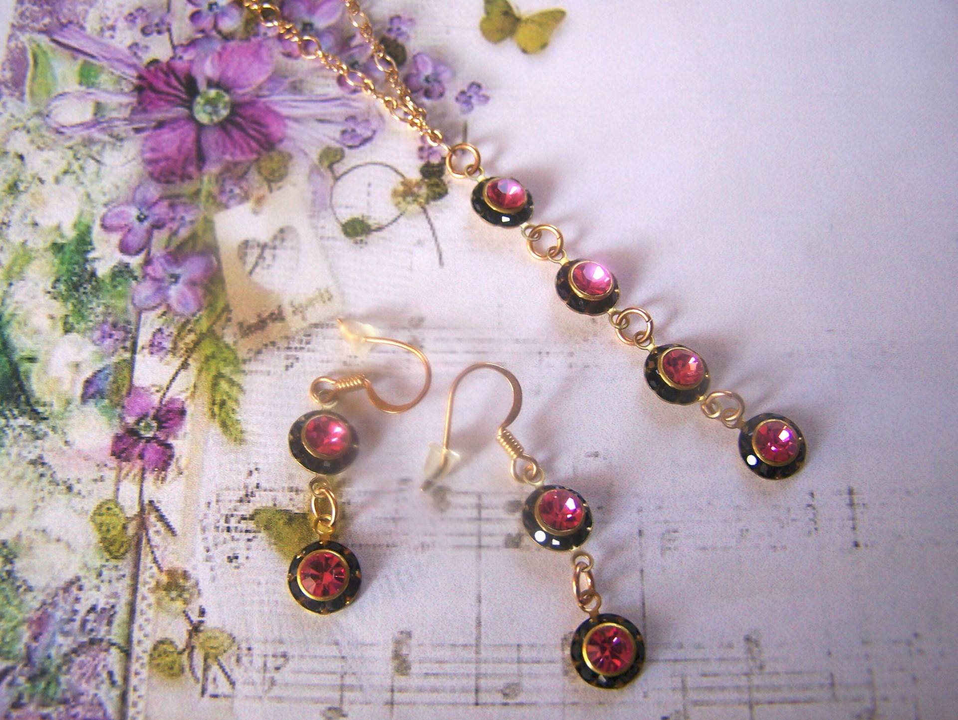 Vintage Swarovski Schmuck Set Y Halskette Und Ohrringe von lindasorigjewelry