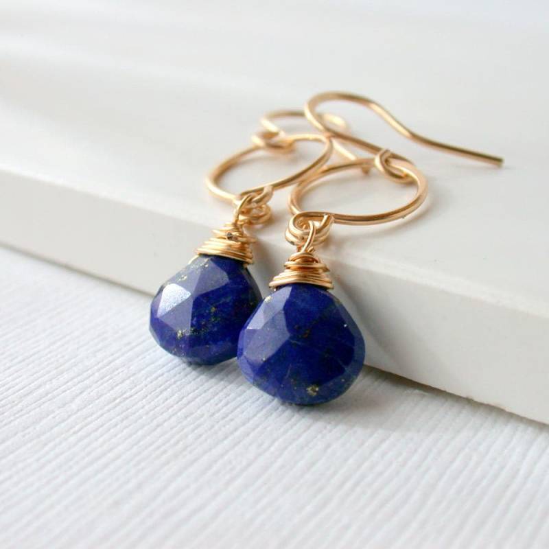 Lapis Lazuli Tropfen Ohrringe 14K Gold Fill Oder Sterling Silber Lapis Lazuli Tropfen Ohrringe 14K Gold Fill Oder Sterling Silber von lindatrentjewelry