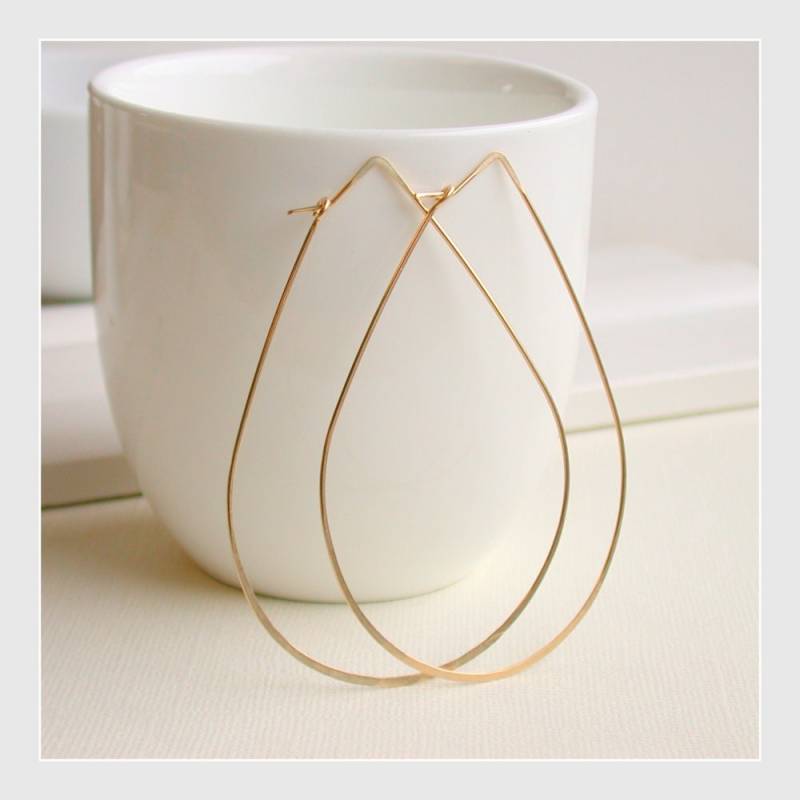 xl Teardrop Creolen Leichtes Sterling Silber, Gold Fill xl Teardrop Creolen Leichtes Sterling Silber, Gold Fill von lindatrentjewelry
