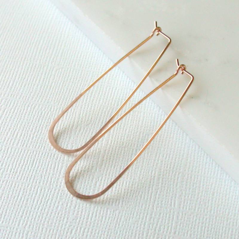 Rosegold Fill Teardrop Creolen Langes Schlankes Design Rosegold Fill Teardrop Creolen Langes Schlankes Design von lindatrentjewelry
