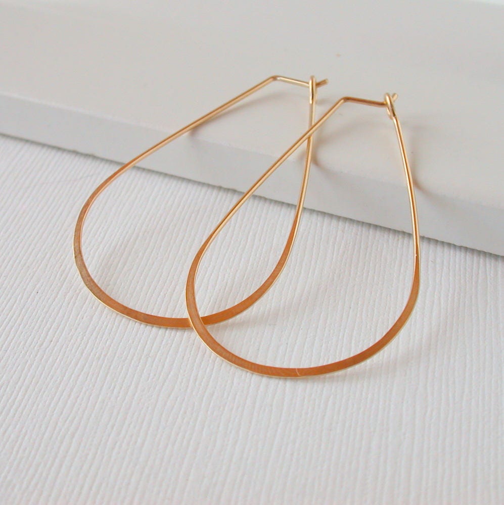 Teardrop Creolen Ohrringe 14K Gold Fill, Roségold Oder Sterlingsilber Teardrop Creolen Ohrringe 14K Gold Fill, Roségold Oder Sterlingsilber von lindatrentjewelry