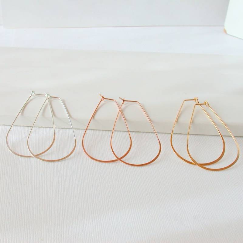 Teardrop Creolen Silber Ohrringe Gold Rosegold Teardrop Creolen Silber Ohrringe Gold Rosegold von lindatrentjewelry