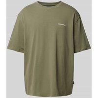 Lindbergh Oversized T-Shirt mit Label-Print in Oliv, Größe XL von lindbergh