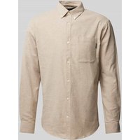 Lindbergh Freizeithemd mit Button-Down-Kragen in Sand, Größe L von lindbergh