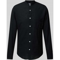 Lindbergh Regular Fit Freizeithemd aus Leinen-Baumwoll-Mix in Black, Größe L Lindbergh Regular Fit Freizeithemd aus Leinen-Baumwoll-Mix in Black, Größe L von lindbergh