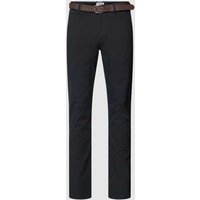 Lindbergh Regular Fit Chino mit Strukturmuster in Blau, Größe 33/32 von lindbergh